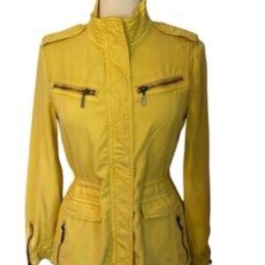 For The Republic Women’s XS Vibrant Yellow Utility Jacket Boho Lyocel